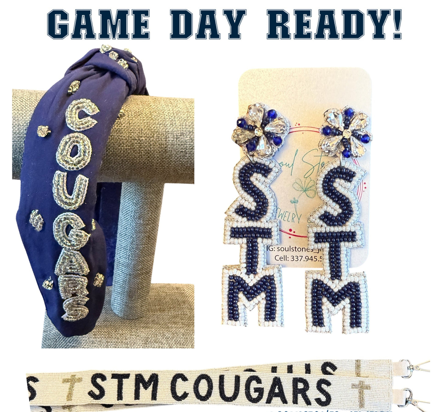 Cougars Beaded Headband