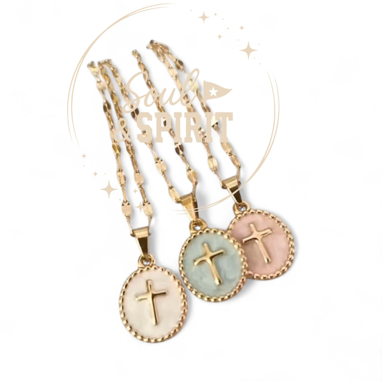 Oval Cross Pendant Necklace