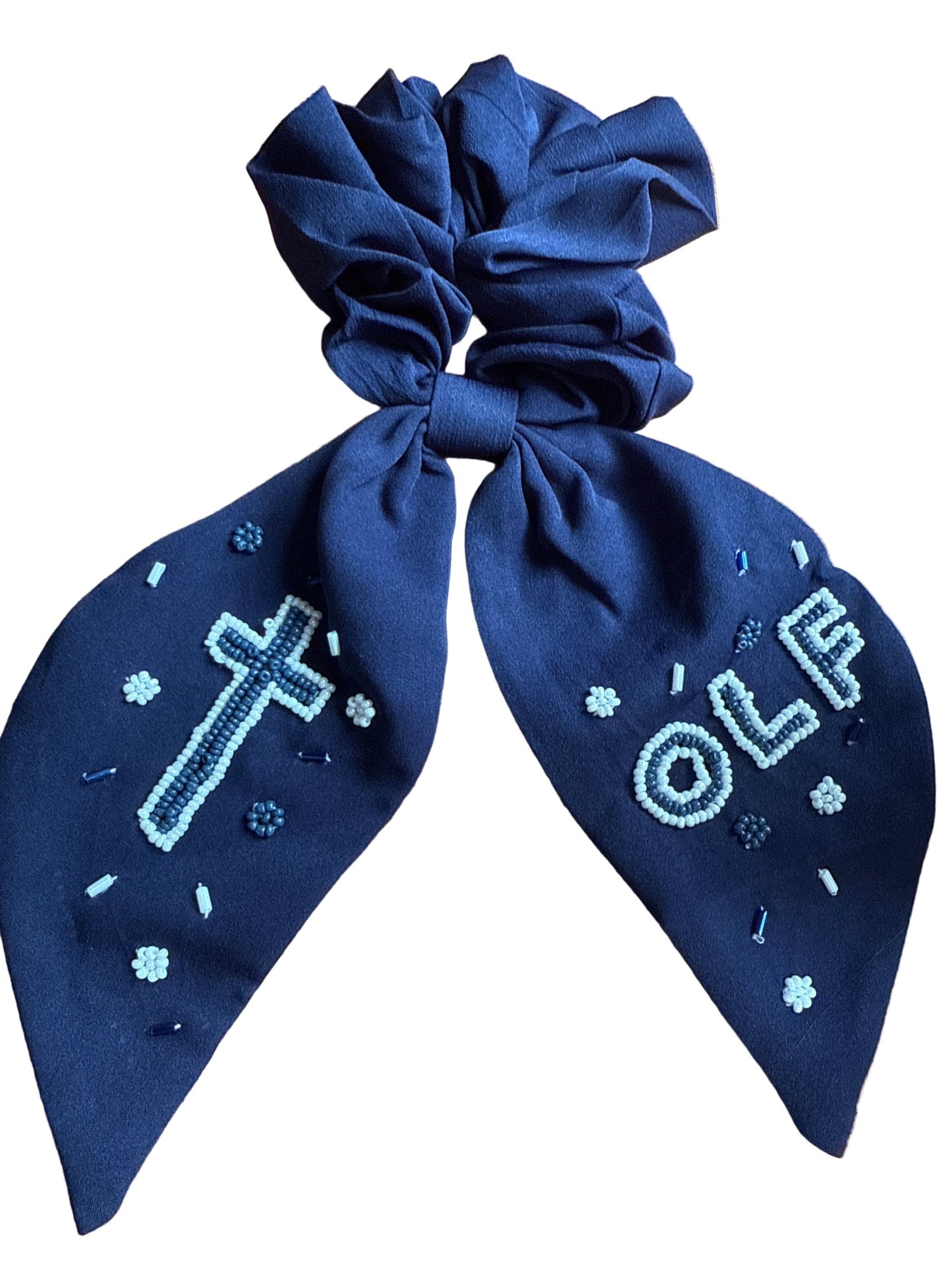 Our Lady of Fatima School (OLF) Beaded Scrunchie