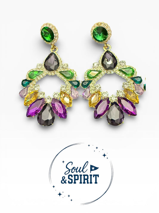Bell of the Ball Mardi Gras Earrings