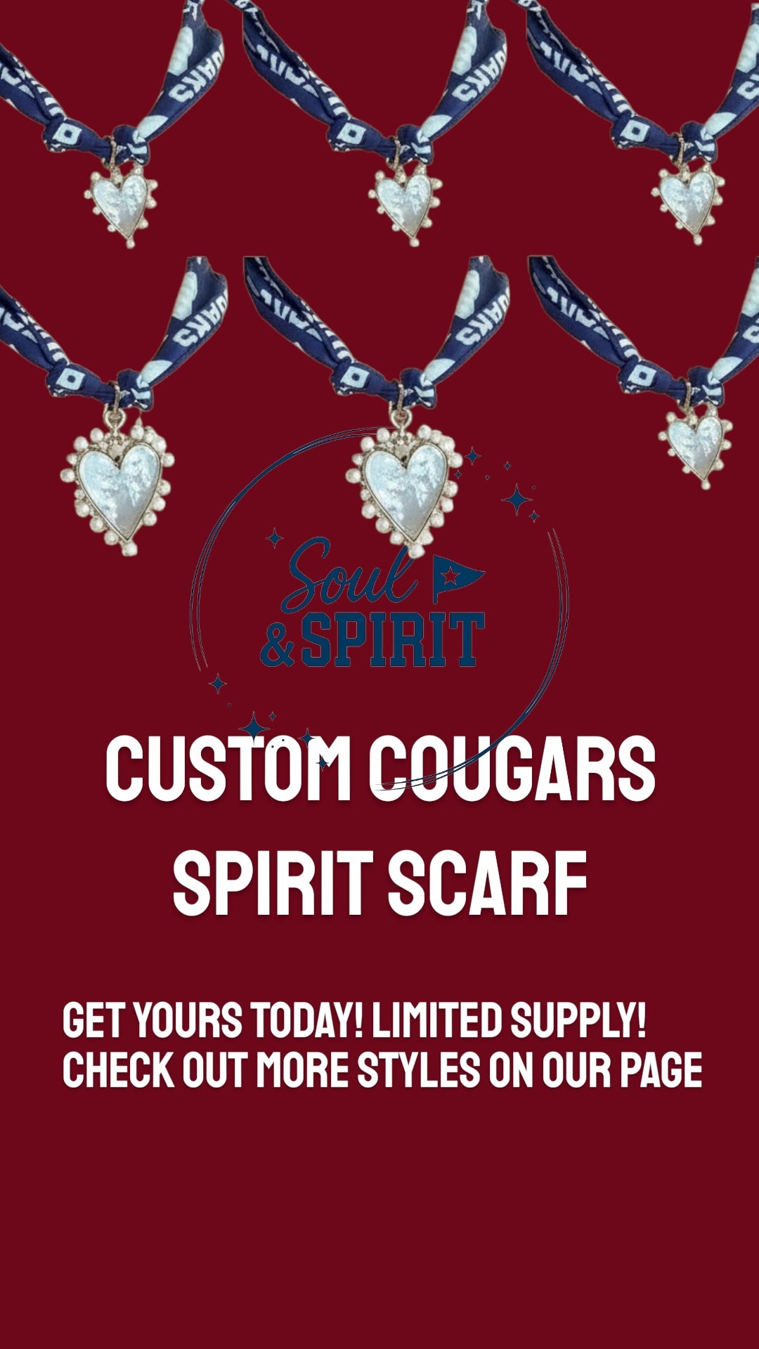COUGARS Spirit Scarf with Pendant