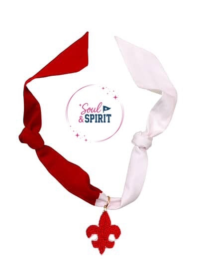 Fleur de Lis Red & White Spirit Scarf