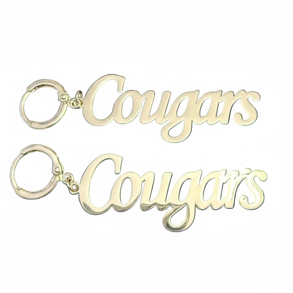 Silver Cougars Earrings